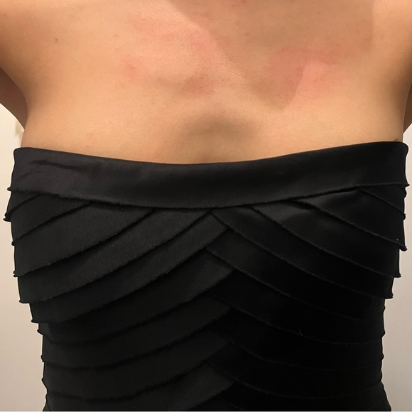 Vintage Silk Layered Black Tadashi Sleeveless Prom Evening Gown - Picture 8 of 16